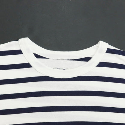 [Used] Three Dots Striped 3/4 Length T-Shirt White x Navy [Size L] [WHT] [S/S] [Condition Rank B] ​​[Men&