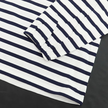 [Used] Three Dots Striped 3/4 Length T-Shirt White x Navy [Size L] [WHT] [S/S] [Condition Rank B] ​​[Men&