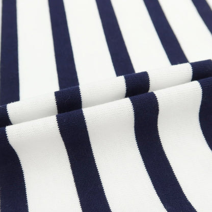 [Used] Three Dots Striped 3/4 Length T-Shirt White x Navy [Size L] [WHT] [S/S] [Condition Rank B] ​​[Men&