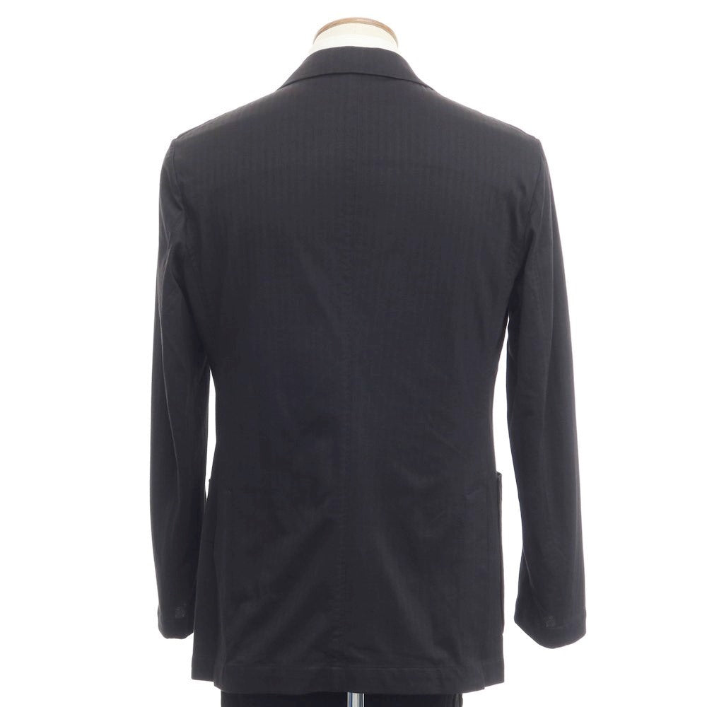 [Used] Finjack Cotton Striped Weave 2-Button Suit Black [Size 48/46] [BLK] [S/S] [Condition Rank A] [Men&