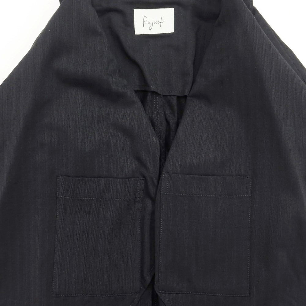 [Used] Finjack Cotton Striped Weave 2-Button Suit Black [Size 48/46] [BLK] [S/S] [Condition Rank A] [Men&