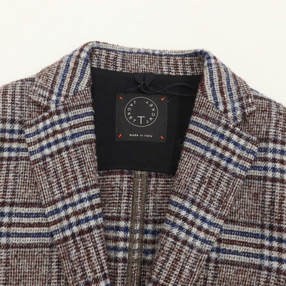 [New] T-JACKET Wool nylon check 2B casual jacket Brown x blue [Size S] [BRW] [A/W] [Condition rank N] [Men&