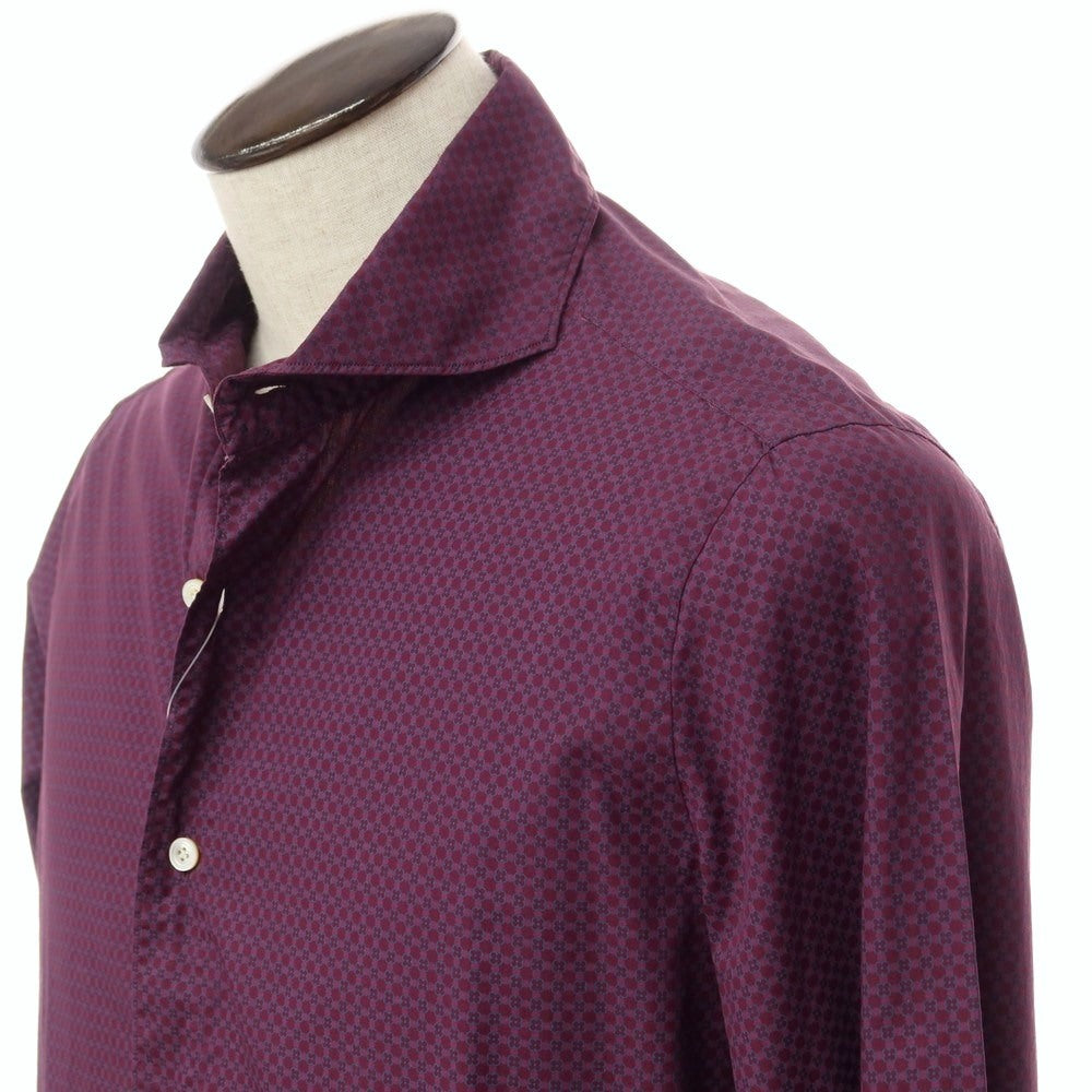 [Used] Finamore Cotton Horizontal Collar Shirt Purple x Wine Red [Size 43] [PUP] [S/S/A/W] [Condition Rank B] ​​[Men&