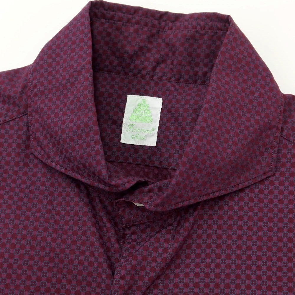 [Used] Finamore Cotton Horizontal Collar Shirt Purple x Wine Red [Size 43] [PUP] [S/S/A/W] [Condition Rank B] ​​[Men&