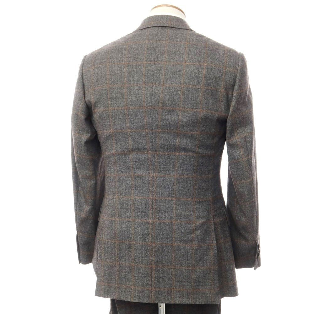 [Used] Belvest Wool Check 3-Button Suit, Gray x Orange Brown [Size 46] [GRY] [A/W] [Condition Rank B] ​​[Men&