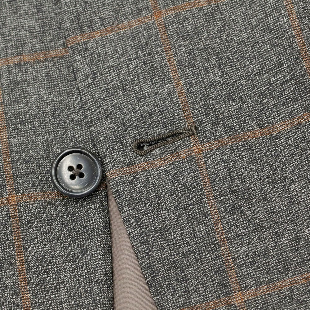 [Used] Belvest Wool Check 3-Button Suit, Gray x Orange Brown [Size 46] [GRY] [A/W] [Condition Rank B] ​​[Men&