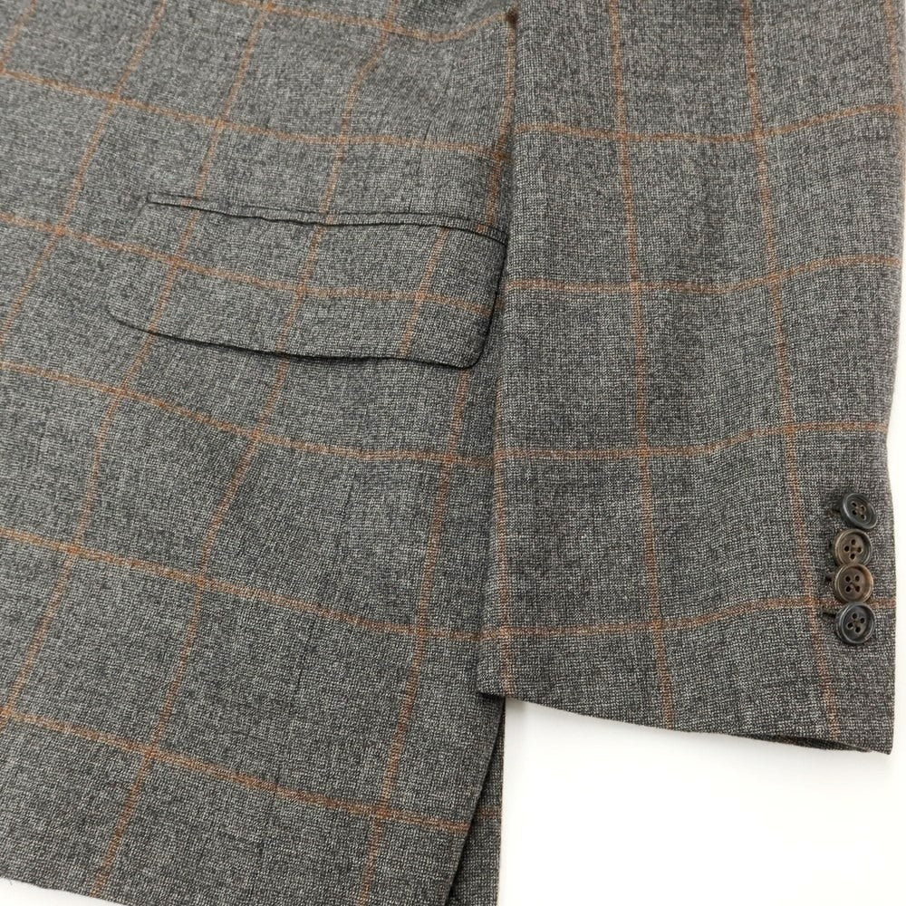 [Used] Belvest Wool Check 3-Button Suit, Gray x Orange Brown [Size 46] [GRY] [A/W] [Condition Rank B] ​​[Men&
