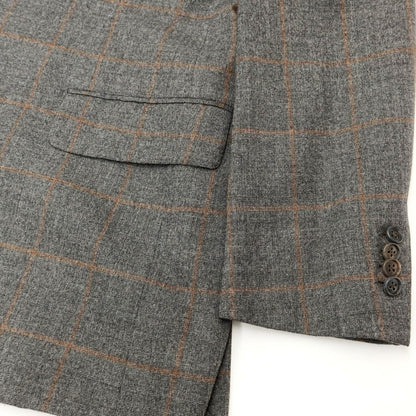 [Used] Belvest Wool Check 3-Button Suit, Gray x Orange Brown [Size 46] [GRY] [A/W] [Condition Rank B] ​​[Men&