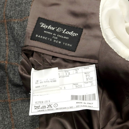 [Used] Belvest Wool Check 3-Button Suit, Gray x Orange Brown [Size 46] [GRY] [A/W] [Condition Rank B] ​​[Men&