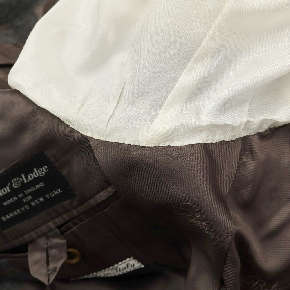 [Used] Belvest Wool Check 3-Button Suit, Gray x Orange Brown [Size 46] [GRY] [A/W] [Condition Rank B] ​​[Men&