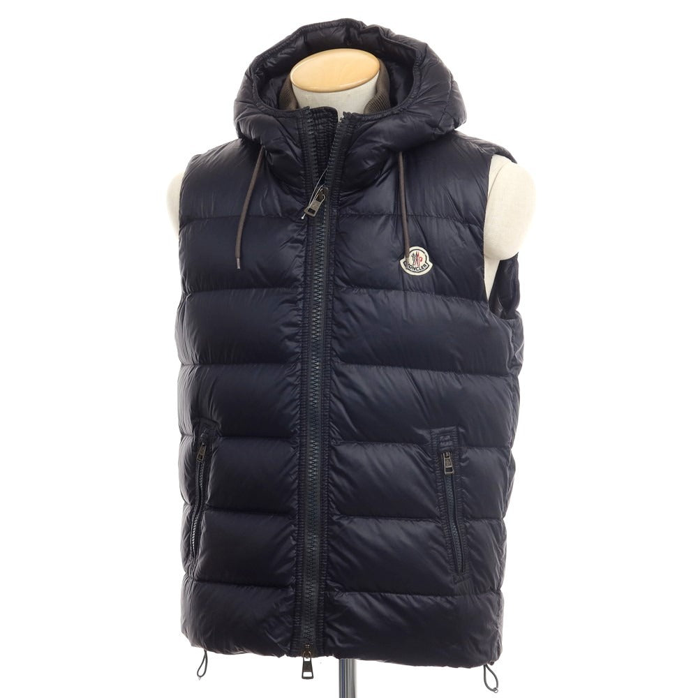 【中古】モンクレール MONCLER BARTHOLOME GILET ナイロン フーデッド ダウンベスト ダウンベスト ダークネイビー【サイズ1】【NVY】【A/W】【状態ランクC】【メンズ】【768896】