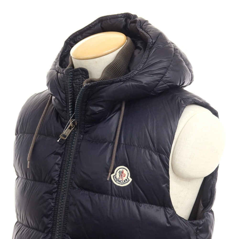 【中古】モンクレール MONCLER BARTHOLOME GILET ナイロン フーデッド ダウンベスト ダウンベスト ダークネイビー【サイズ1】【NVY】【A/W】【状態ランクC】【メンズ】【768896】