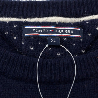 [Used] Tommy Hilfiger Mid-gauge wool nylon Nordic pattern knit navy [Size XL] [NVY] [A/W] [Condition rank B] ​​[Men&