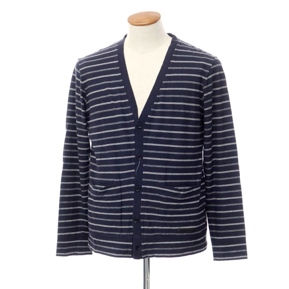 [Used] Burberry London BURBERRY LONDON Cotton Border Cardigan Navy x White [Size M] [NVY] [S/S/A/W] [Condition Rank C] [Men&