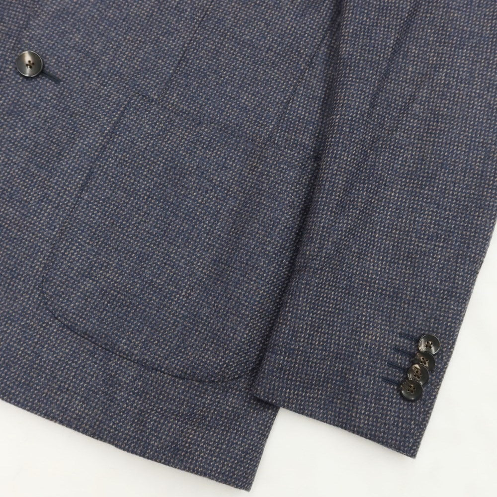 [Used] LARDINI wool cashmere check 3B tailored jacket, navy x ash brown [size 42] [NVY] [A/W] [Condition rank B] ​​[Men&