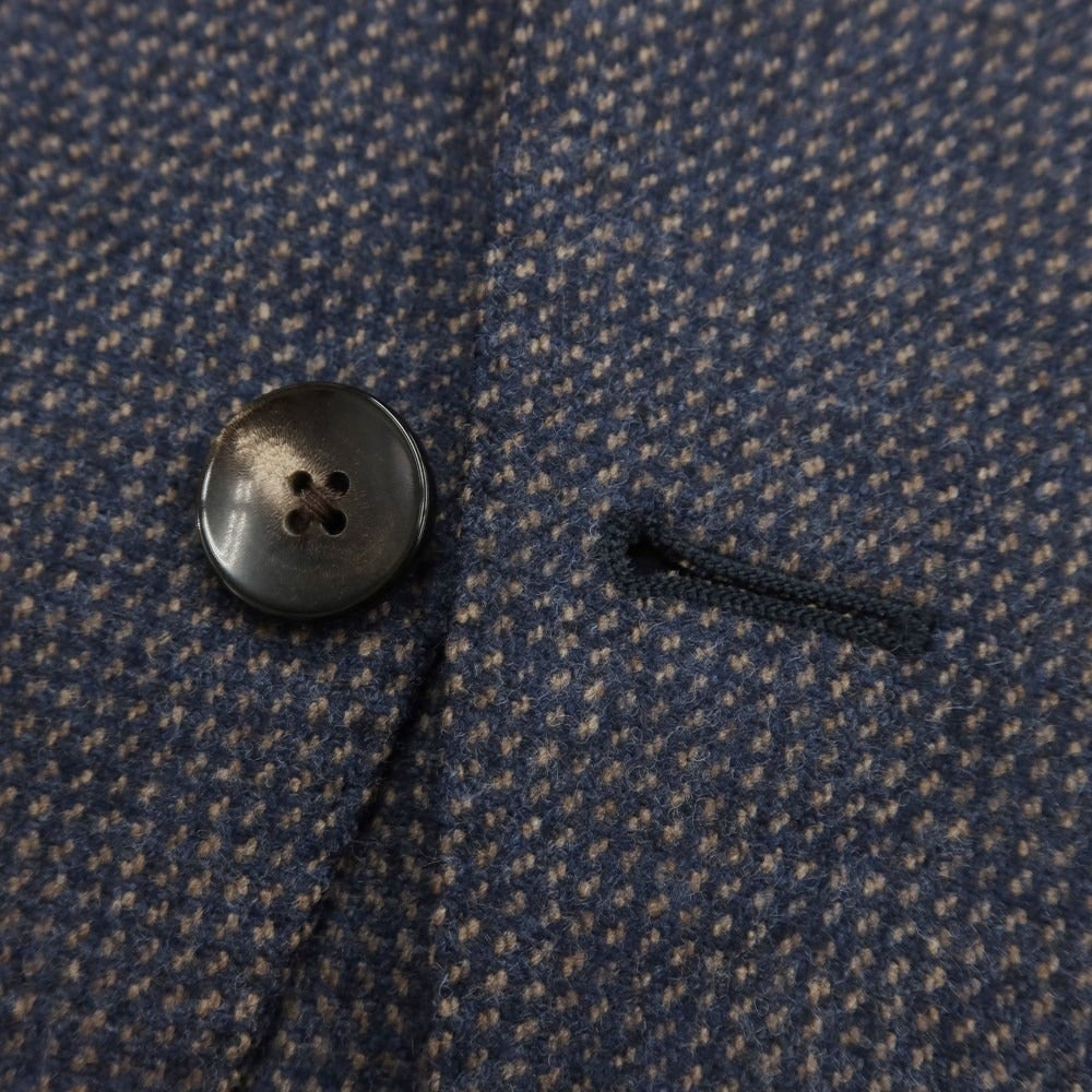 [Used] LARDINI wool cashmere check 3B tailored jacket, navy x ash brown [size 42] [NVY] [A/W] [Condition rank B] ​​[Men&