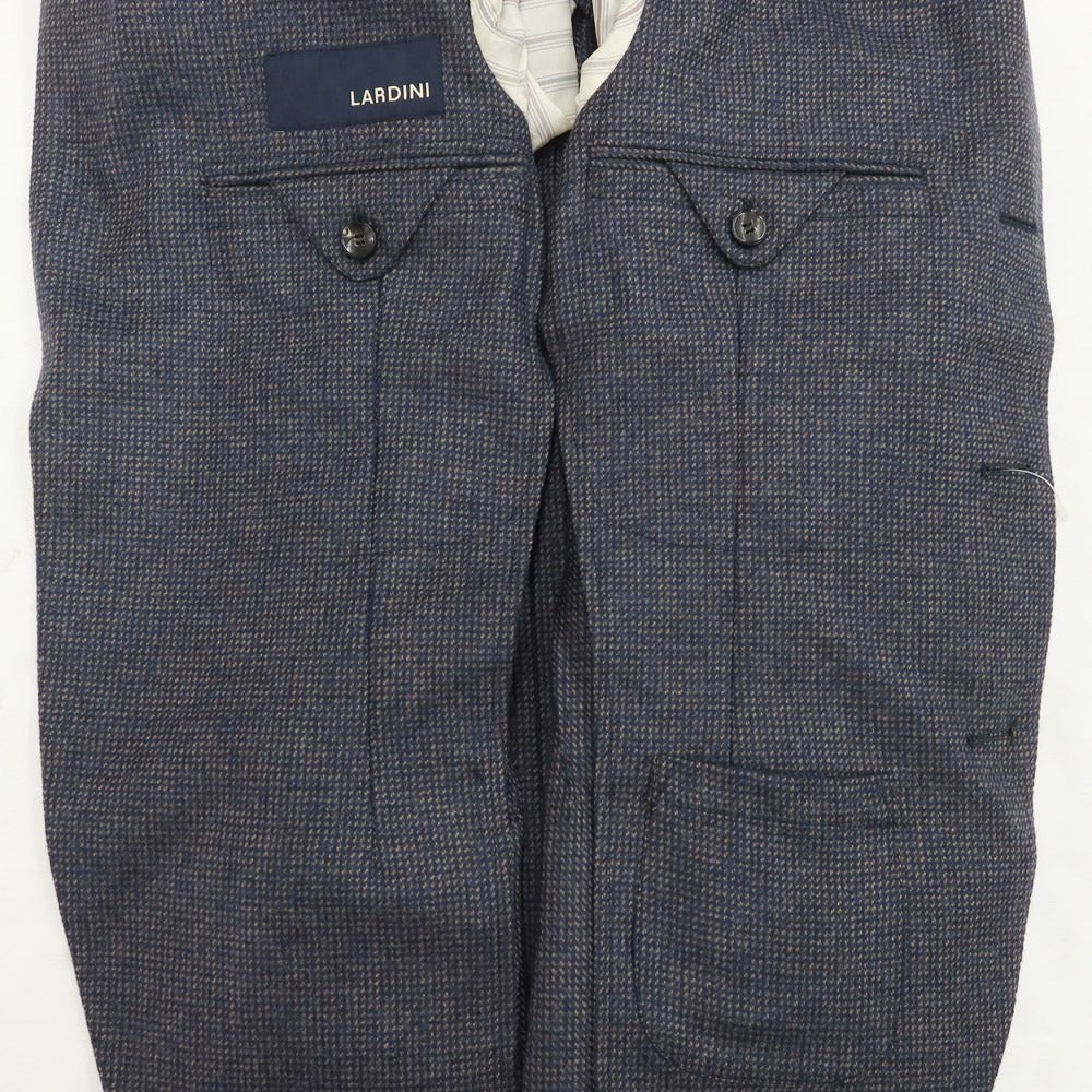 [Used] LARDINI wool cashmere check 3B tailored jacket, navy x ash brown [size 42] [NVY] [A/W] [Condition rank B] ​​[Men&