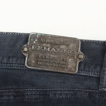 【中古】エルマンノ シェルヴィーノ ERMANNO SCERVINO コットン コーデュロイパンツ ネイビーグレー【サイズ52】【GRY】【S/S/A/W】【状態ランクC】【メンズ】【769277】