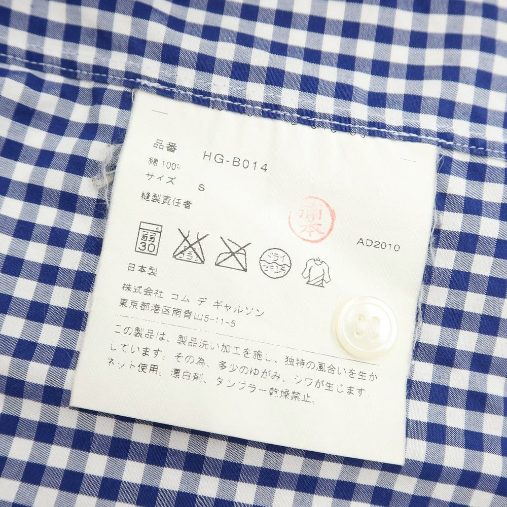 [Used] COMME des GARCONS HOMME 2011 Spring/Summer Cotton Check Round Collar Shirt Navy x White [Size S] [NVY] [S/S/A/W] [Condition Rank D] [Men&