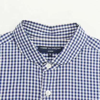 [Used] COMME des GARCONS HOMME 2011 Spring/Summer Cotton Check Round Collar Shirt Navy x White [Size S] [NVY] [S/S/A/W] [Condition Rank D] [Men&