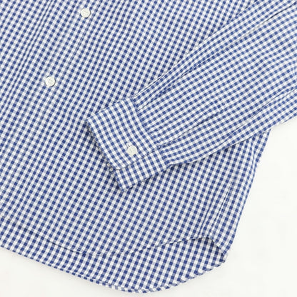 [Used] COMME des GARCONS HOMME 2011 Spring/Summer Cotton Check Round Collar Shirt Navy x White [Size S] [NVY] [S/S/A/W] [Condition Rank D] [Men&