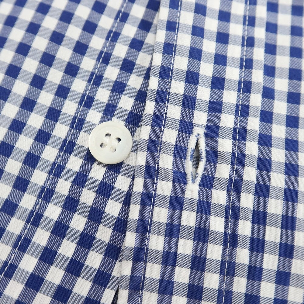 [Used] COMME des GARCONS HOMME 2011 Spring/Summer Cotton Check Round Collar Shirt Navy x White [Size S] [NVY] [S/S/A/W] [Condition Rank D] [Men&