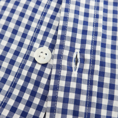 [Used] COMME des GARCONS HOMME 2011 Spring/Summer Cotton Check Round Collar Shirt Navy x White [Size S] [NVY] [S/S/A/W] [Condition Rank D] [Men&