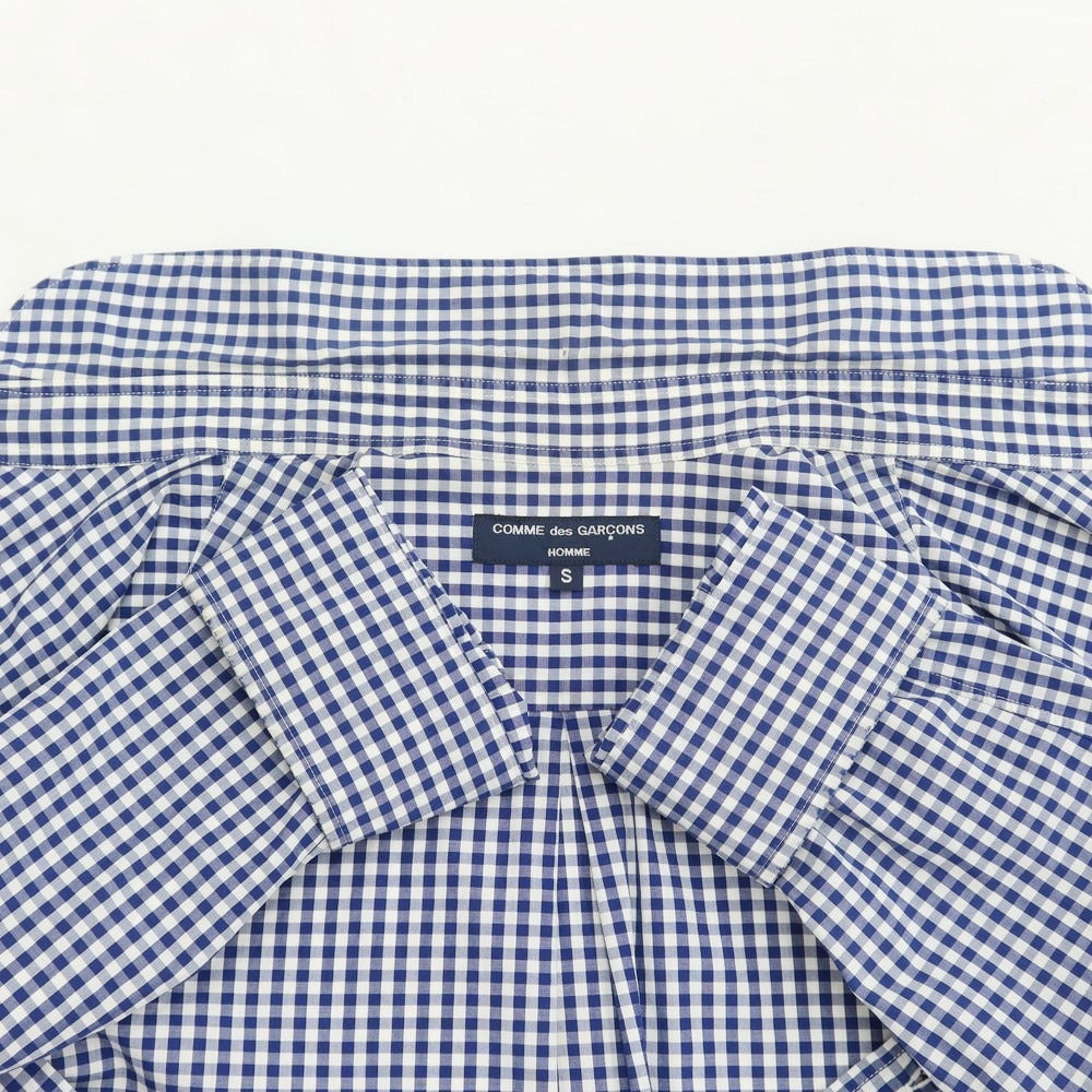 [Used] COMME des GARCONS HOMME 2011 Spring/Summer Cotton Check Round Collar Shirt Navy x White [Size S] [NVY] [S/S/A/W] [Condition Rank D] [Men&