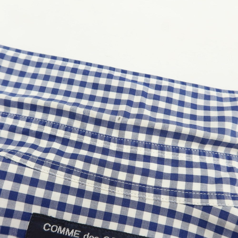 [Used] COMME des GARCONS HOMME 2011 Spring/Summer Cotton Check Round Collar Shirt Navy x White [Size S] [NVY] [S/S/A/W] [Condition Rank D] [Men&
