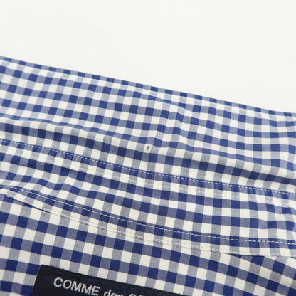 [Used] COMME des GARCONS HOMME 2011 Spring/Summer Cotton Check Round Collar Shirt Navy x White [Size S] [NVY] [S/S/A/W] [Condition Rank D] [Men&
