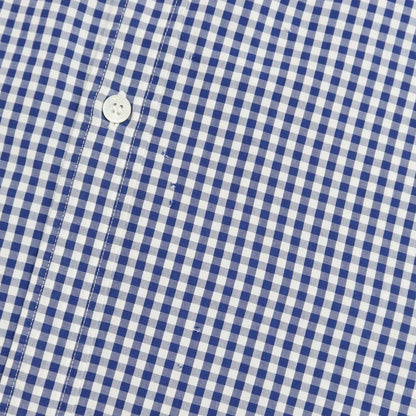 [Used] COMME des GARCONS HOMME 2011 Spring/Summer Cotton Check Round Collar Shirt Navy x White [Size S] [NVY] [S/S/A/W] [Condition Rank D] [Men&