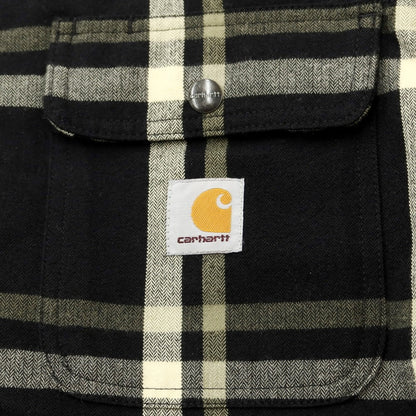 [Used] Carhartt Cotton Check Boa Work Jacket Black x Off-White x Sage Green [Size L] [BLK] [A/W] [Condition Rank B] ​​[Men&