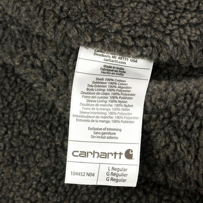 [Used] Carhartt Cotton Check Boa Work Jacket Black x Off-White x Sage Green [Size L] [BLK] [A/W] [Condition Rank B] ​​[Men&