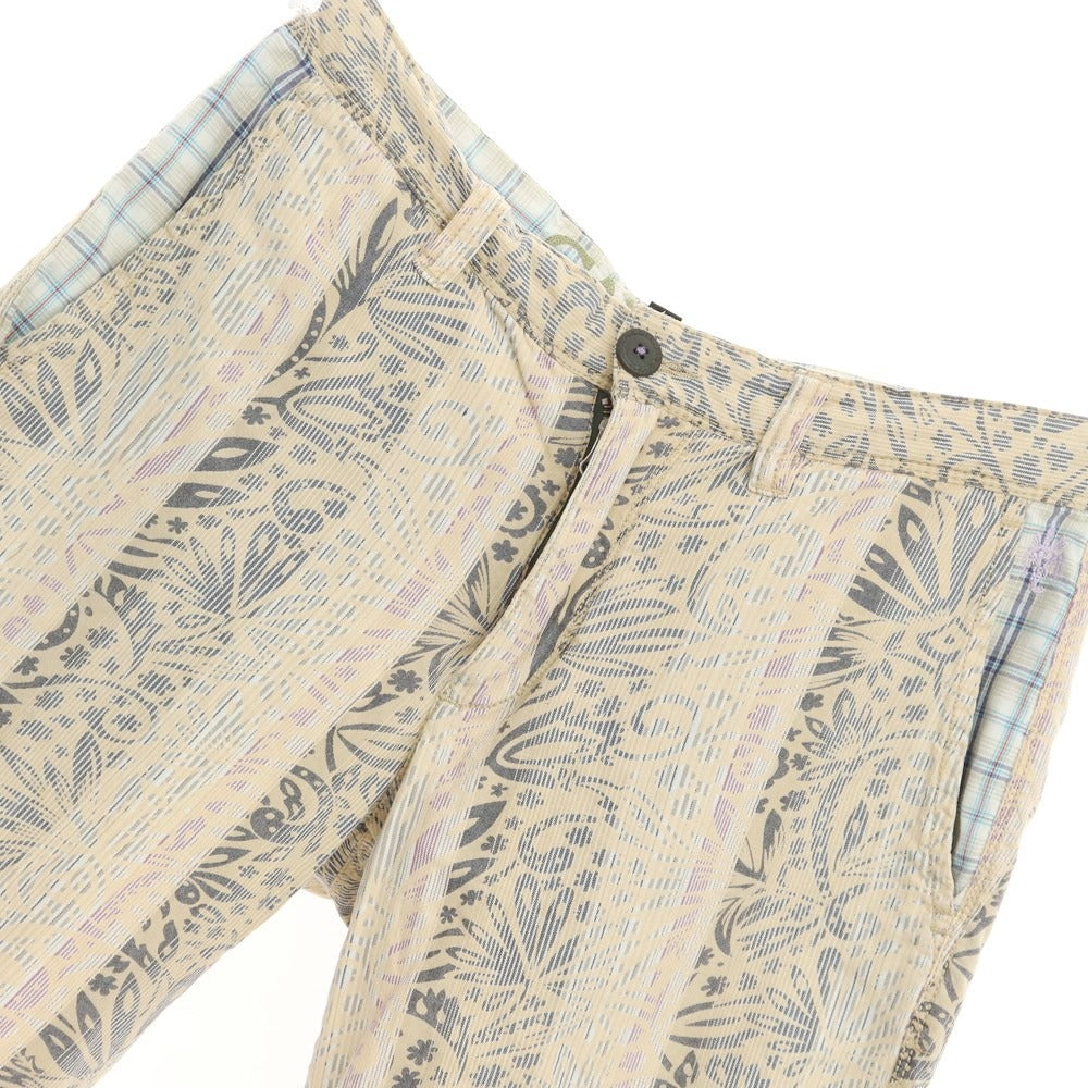 [Used] Ganesh Cotton Botanical Stripe Shorts Beige x Gray [Size 32] [BEI] [S/S] [Condition Rank C] [Men&