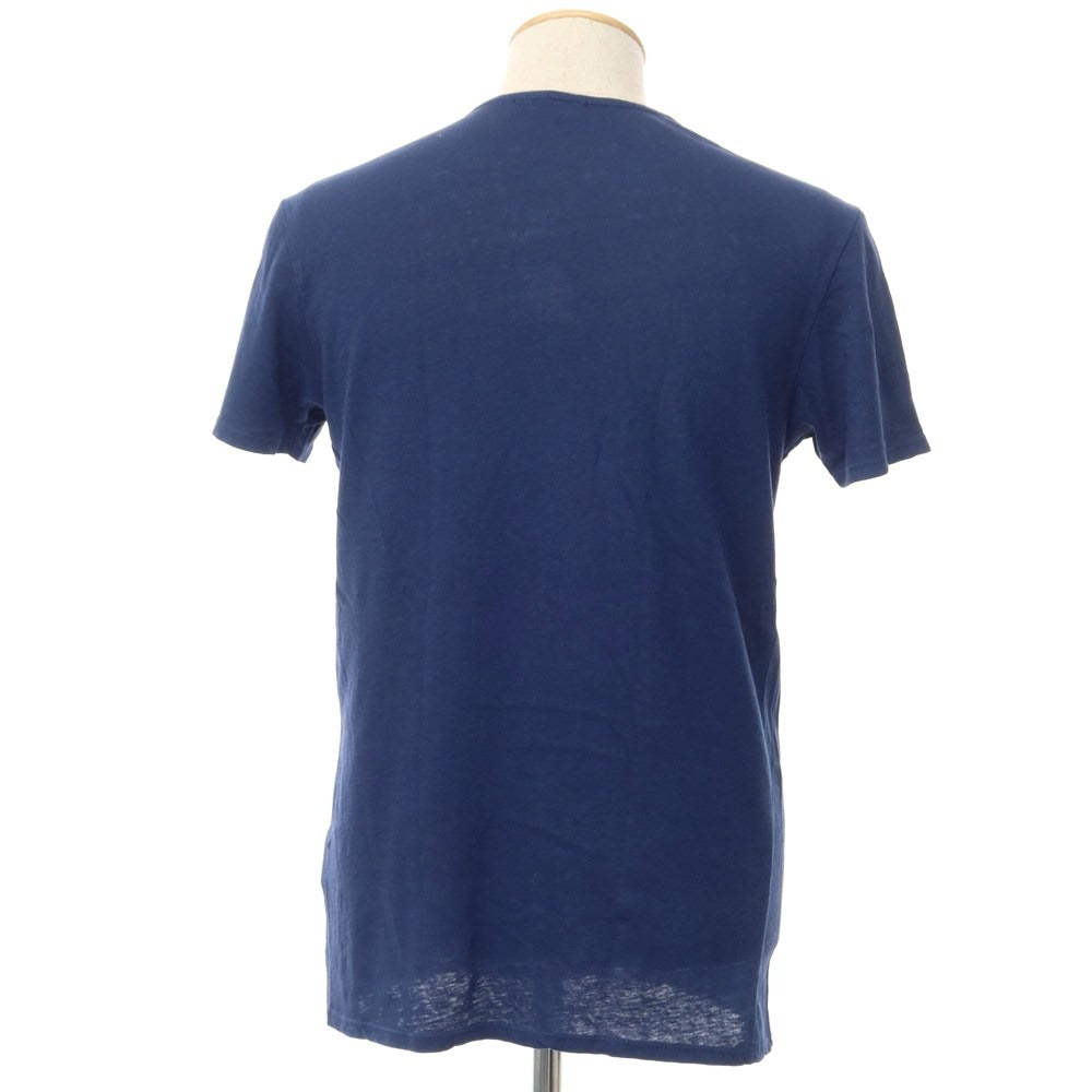 [Used] Wool &amp;amp; Co. Cotton linen short sleeve Henley neck T-shirt Navy [Size S] [NVY] [S/S] [Condition Rank B] ​​[Men&