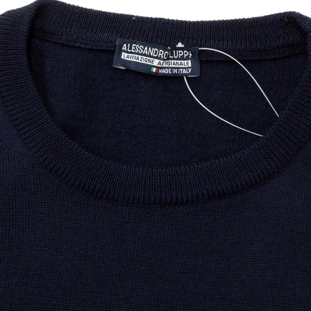 [Used] Alessandro Luppi High Gauge Wool Crew Neck Knit Navy [Size 48] [NVY] [A/W] [Condition Rank B] ​​[Men&