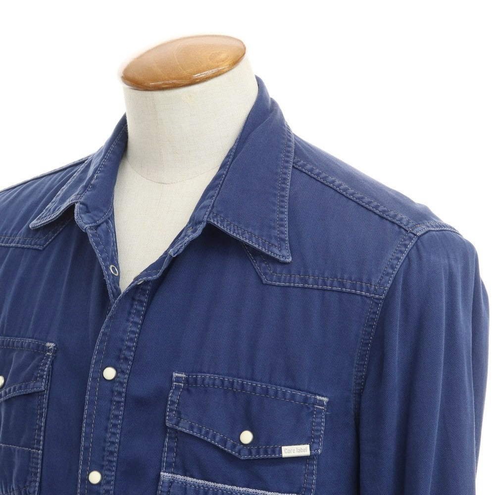 [Used] Care label Cotton Western Shirt Navy [Size M] [NVY] [S/S/A/W] [Condition Rank C] [Men&