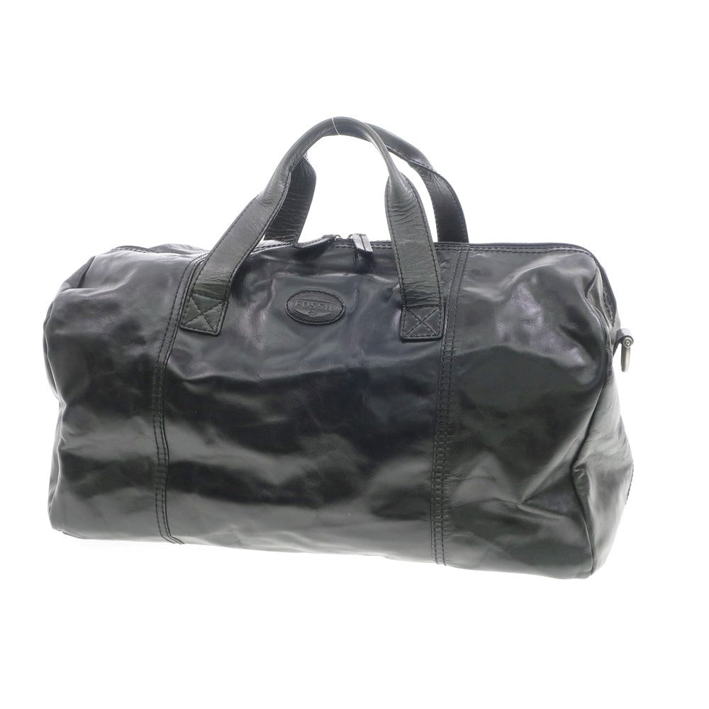 [Used] Fossil Full Leather Boston Bag Black [W52xH29xD21] [BLK] [S/S/A/W] [Condition Rank C] [Men&