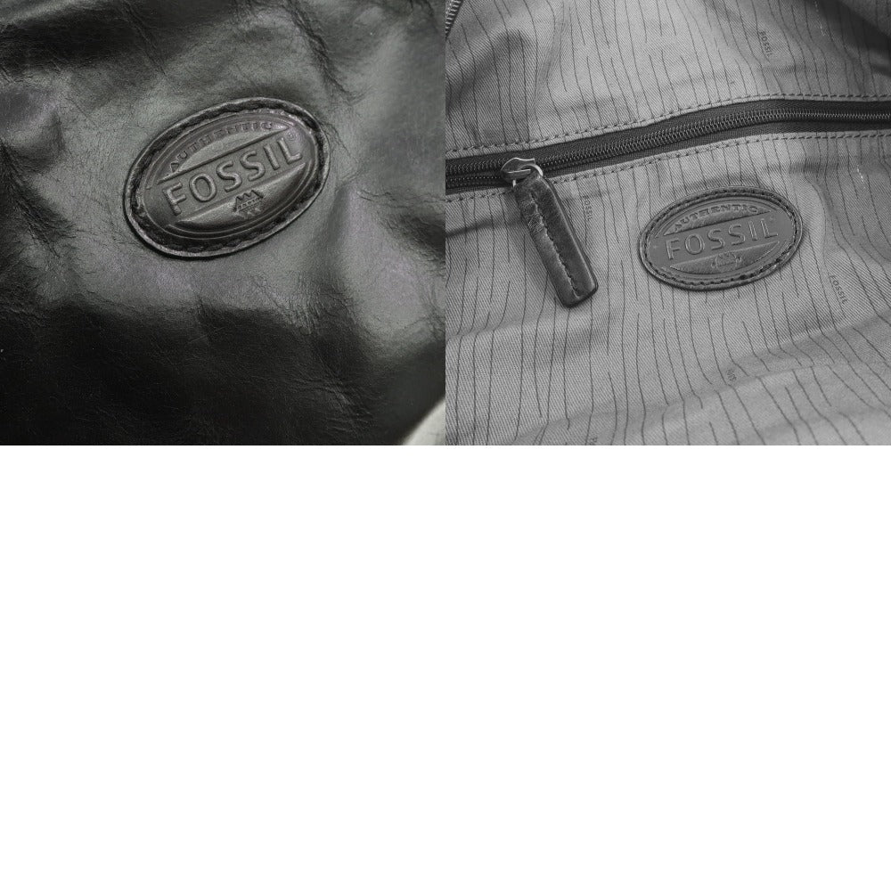 [Used] Fossil Full Leather Boston Bag Black [W52xH29xD21] [BLK] [S/S/A/W] [Condition Rank C] [Men&