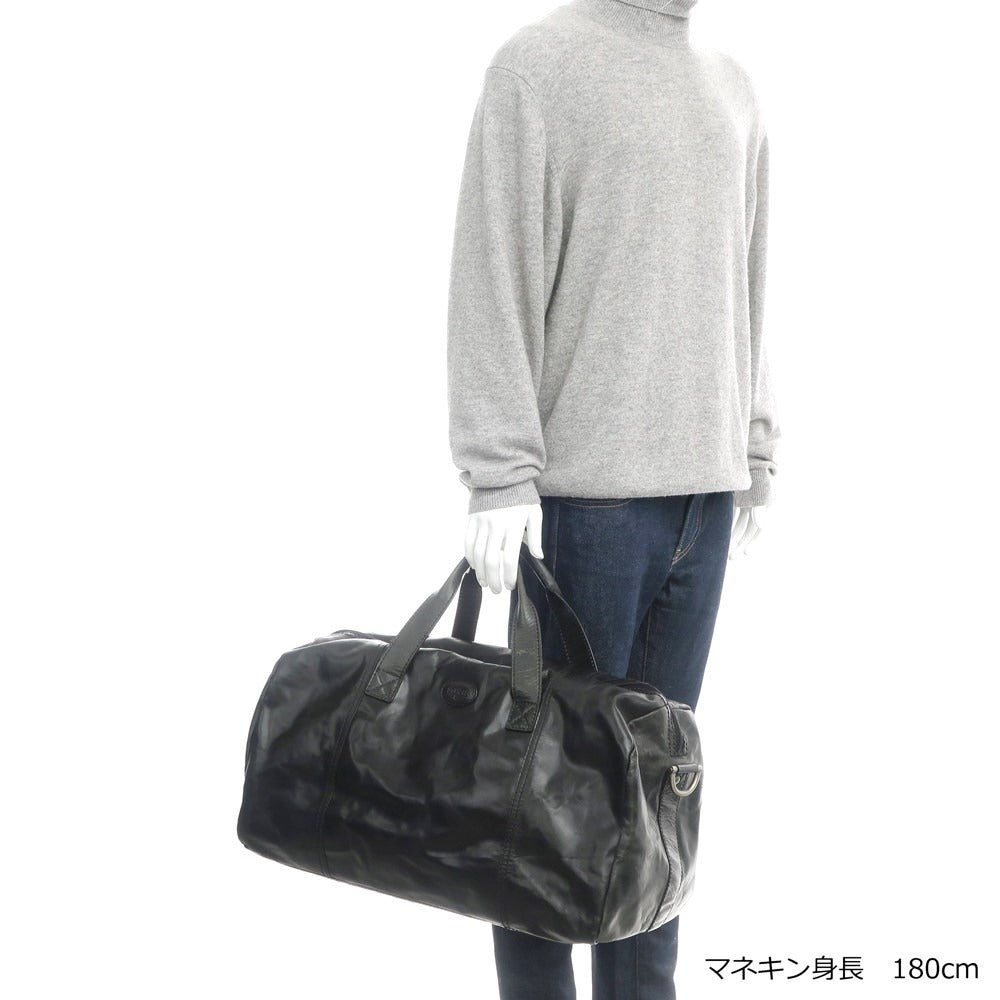 [Used] Fossil Full Leather Boston Bag Black [W52xH29xD21] [BLK] [S/S/A/W] [Condition Rank C] [Men&