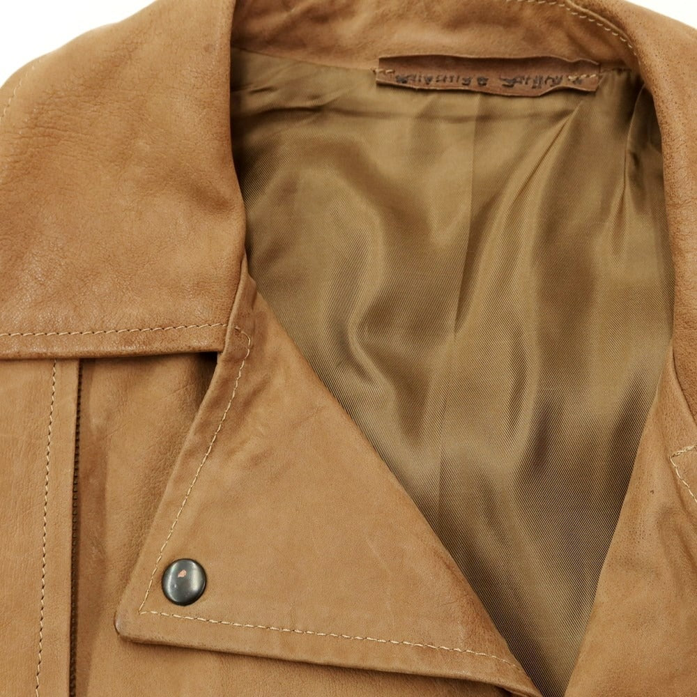 [Used] Salvatore Santoro Leather Double Riders Jacket Light Brown [Size 48] [BRW] [A/W] [Condition Rank C] [Men&