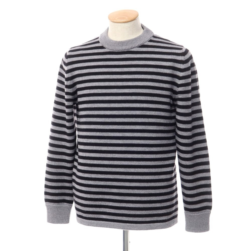 [Used] Buffy BAFY mid-gauge wool striped crew neck knit, gray x black [size 46] [GRY] [A/W] [Condition rank C] [Men&