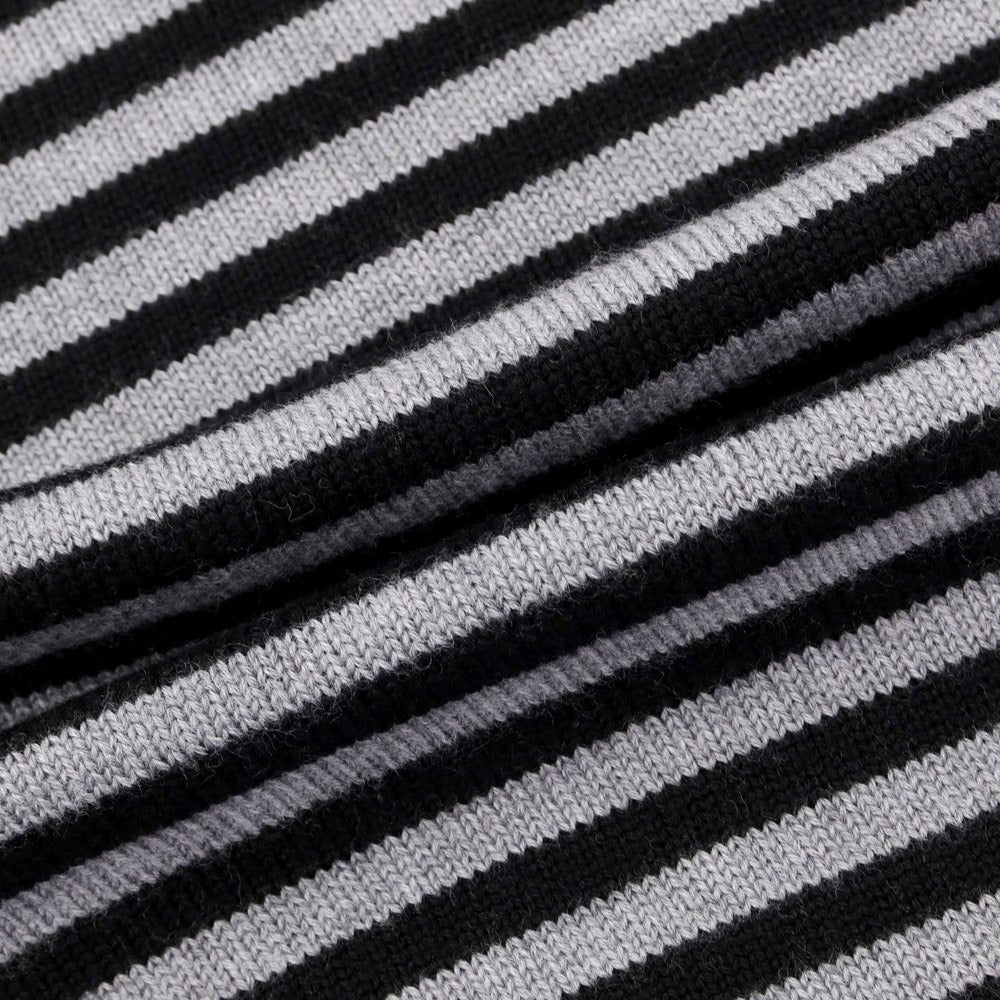 [Used] Buffy BAFY mid-gauge wool striped crew neck knit, gray x black [size 46] [GRY] [A/W] [Condition rank C] [Men&