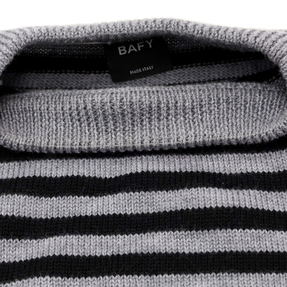 [Used] Buffy BAFY mid-gauge wool striped crew neck knit, gray x black [size 46] [GRY] [A/W] [Condition rank C] [Men&