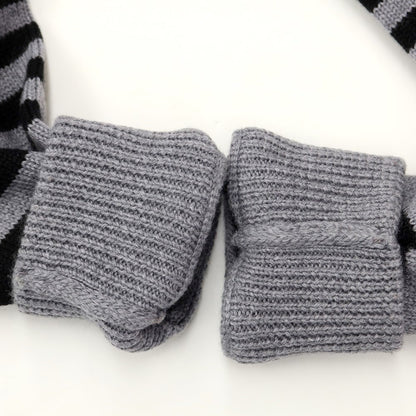 [Used] Buffy BAFY mid-gauge wool striped crew neck knit, gray x black [size 46] [GRY] [A/W] [Condition rank C] [Men&