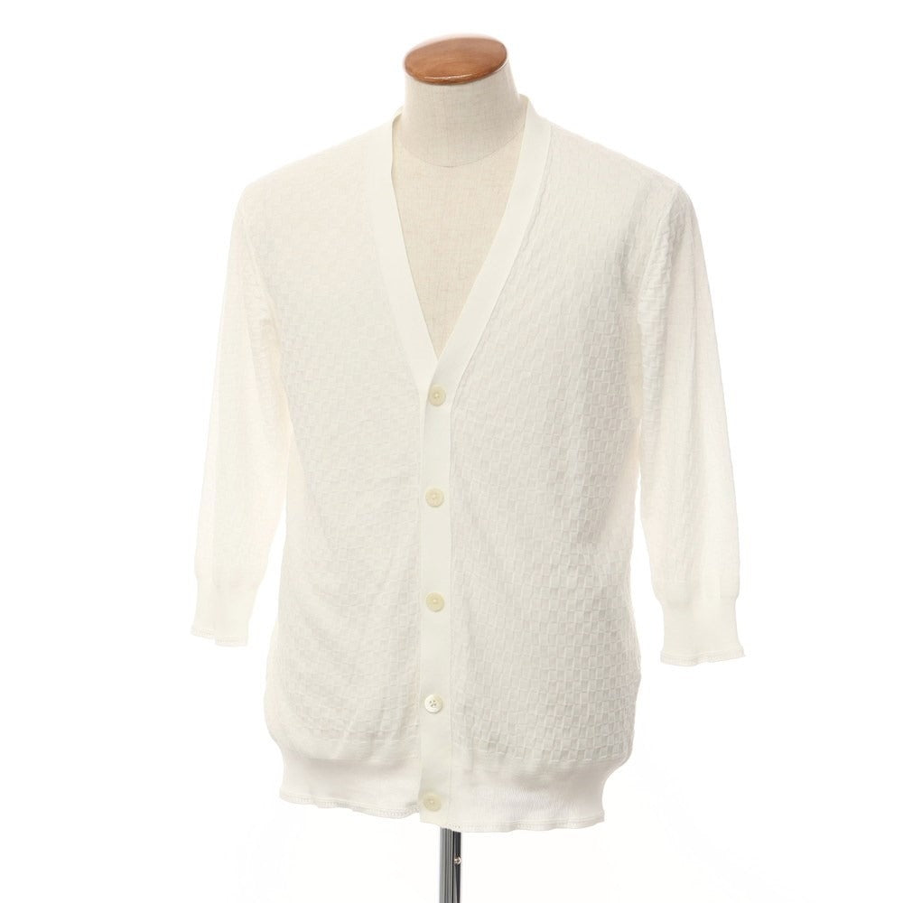 [Used] Side Slope Cotton Knit Cardigan White [Size 2] [WHT] [S/S] [Condition Rank B] ​​[Men&