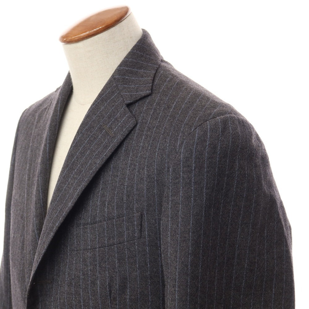 【中古】ボリオリ BOGLIOLI ウール ストライプ テーラードジャケット グレーxブルー【サイズ46 Drop.6】【GRY】【A/W】【状態ランクB】【メンズ】【768981】