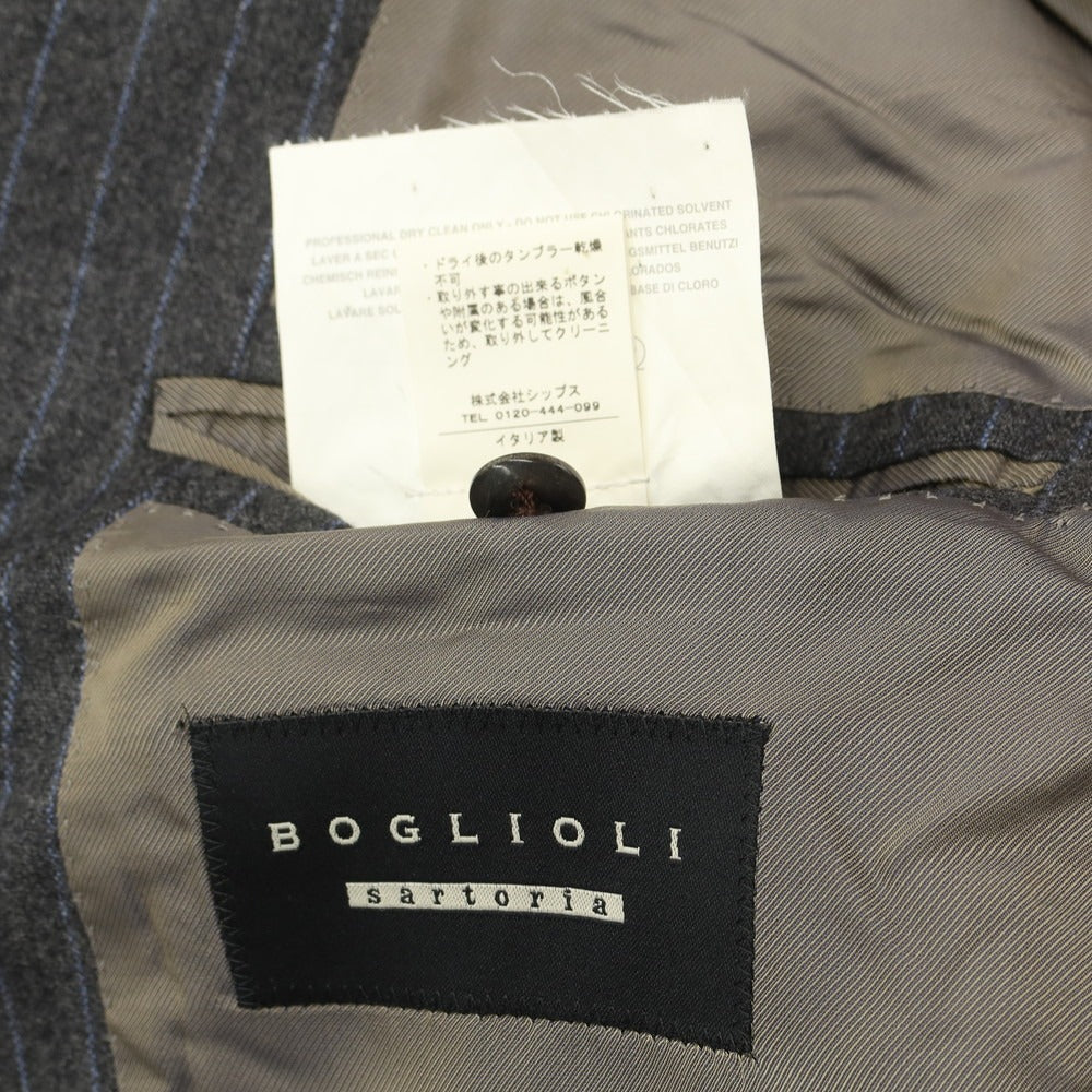 [Used] BOGLIOLI Wool Striped Tailored Jacket Gray x Blue [Size 46 Drop.6] [GRY] [A/W] [Condition Rank B] ​​[Men&