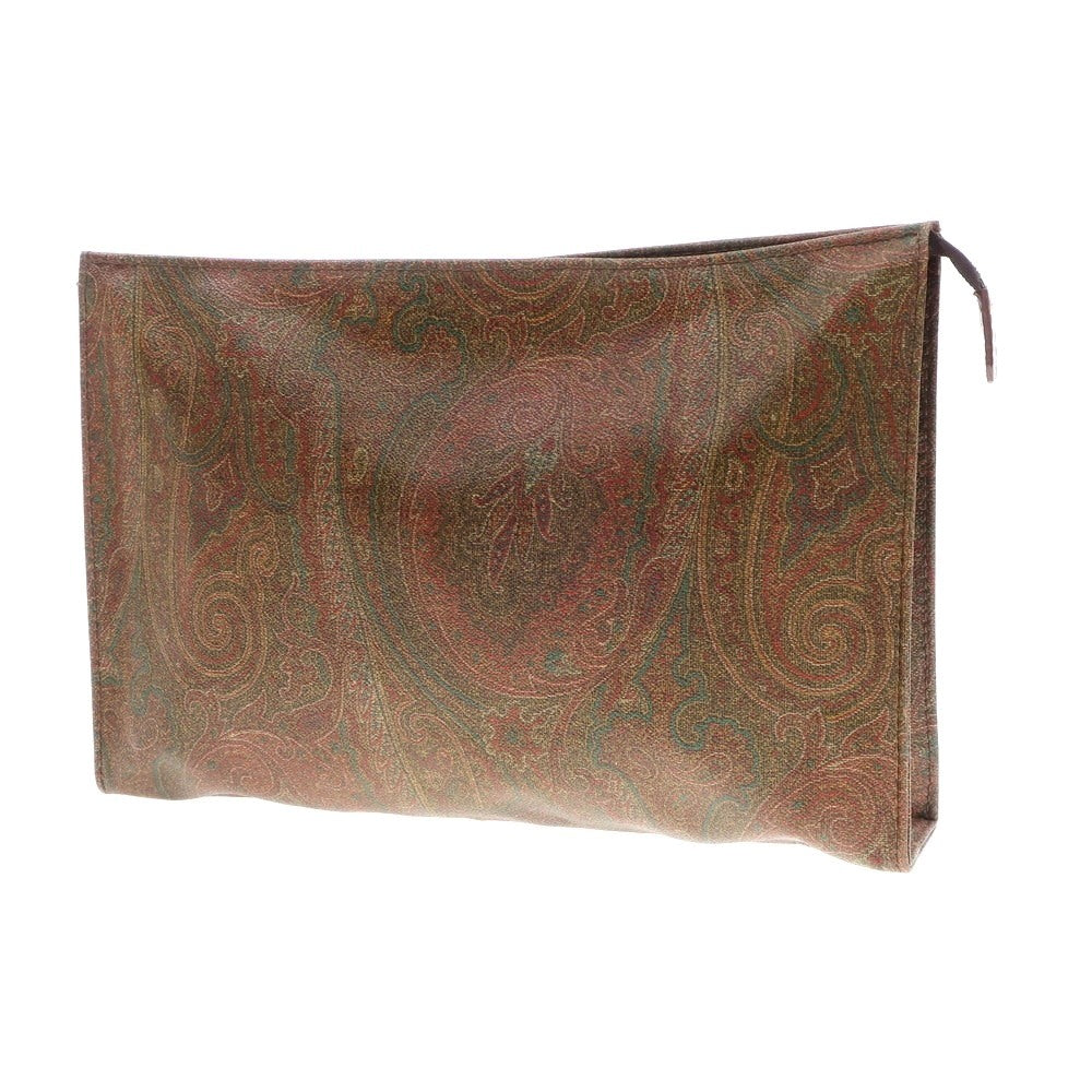 【中古】エトロ ETRO ペイズリー柄 PVC クラッチバッグ ブラウンxレッド【W34xH22xD5.5】【BRW】【S/S/A/W】【状態ランクB】【メンズ】【768991】