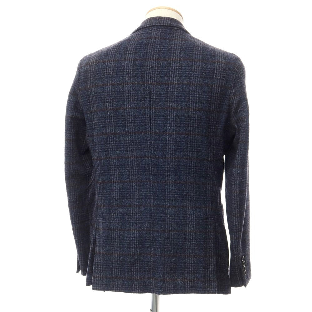 [Used] eleventy wool cotton check jacket navy x maroon [size S] [NVY] [A/W] [Condition C] [Men&